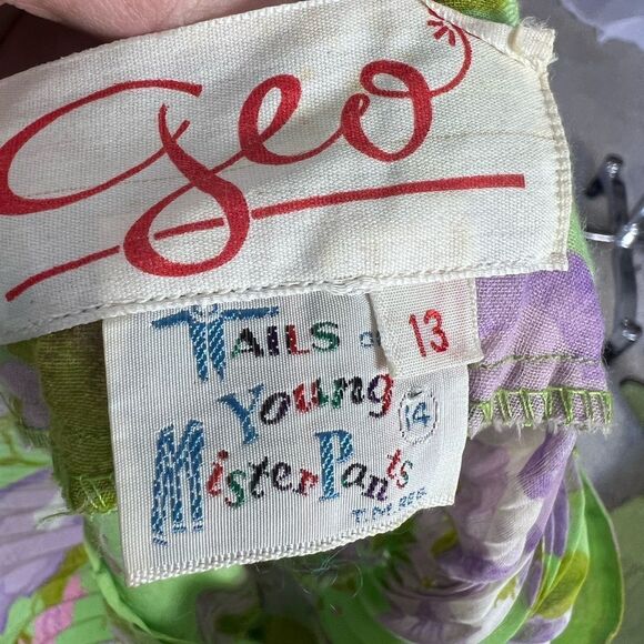 Vintage 1970s floral accordion pleated wide leg pants size 13 - Picture 10 of 10